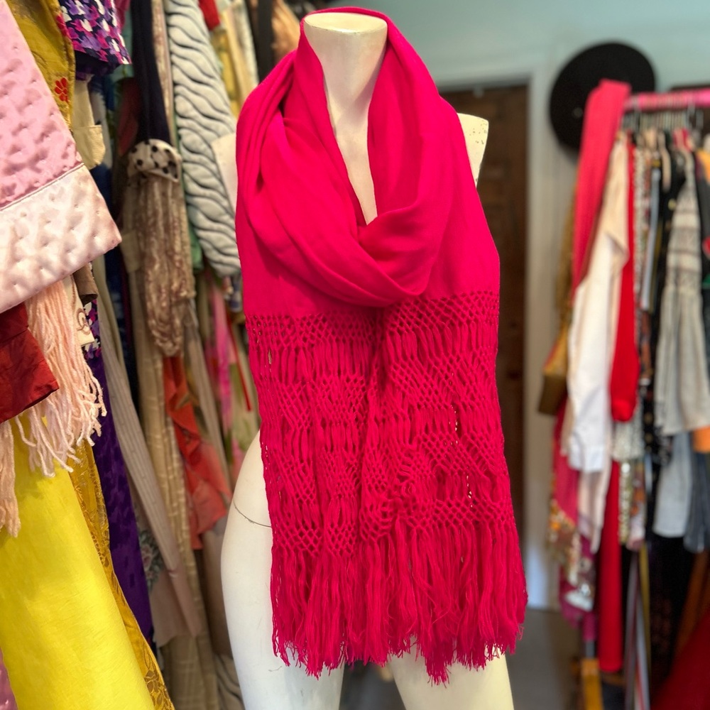 Vivid Raspberry Pink Scarf - Picture 3 of 5